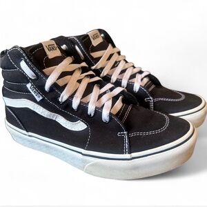 Vans Black and White High-Top Shoes